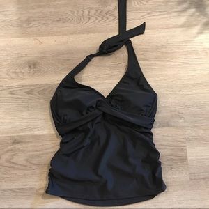 Athleta 36 D/DD black Tara tankini swim top NWOT